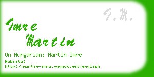 imre martin business card
